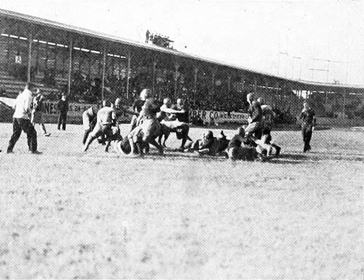 The 1915 Rice Owls team playing at West End Park, Houston