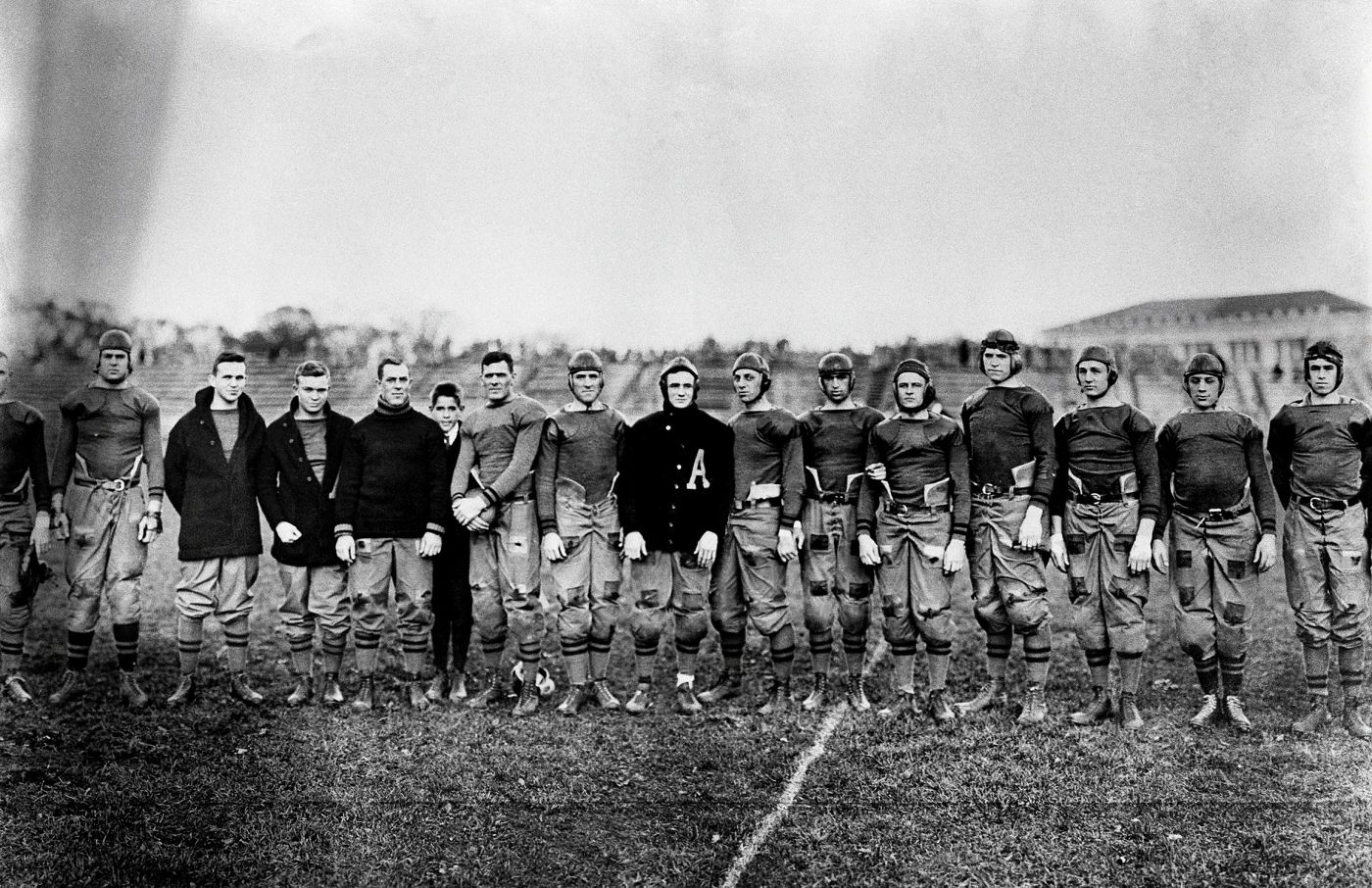 Dwight D. Eisenhower (3rd from left) and Omar Bradley (far right) were members of the 1912 West Point football team.